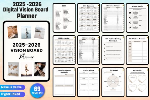 Digital 2025-2026 Vision Board Planner